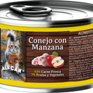 Lata Conejo con Manzana ALFCAN™ para Gatos 200 Gr