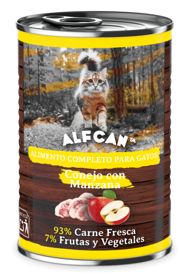 Lata Conejo con Manzana ALFCAN™ para Gatos 400 Gr